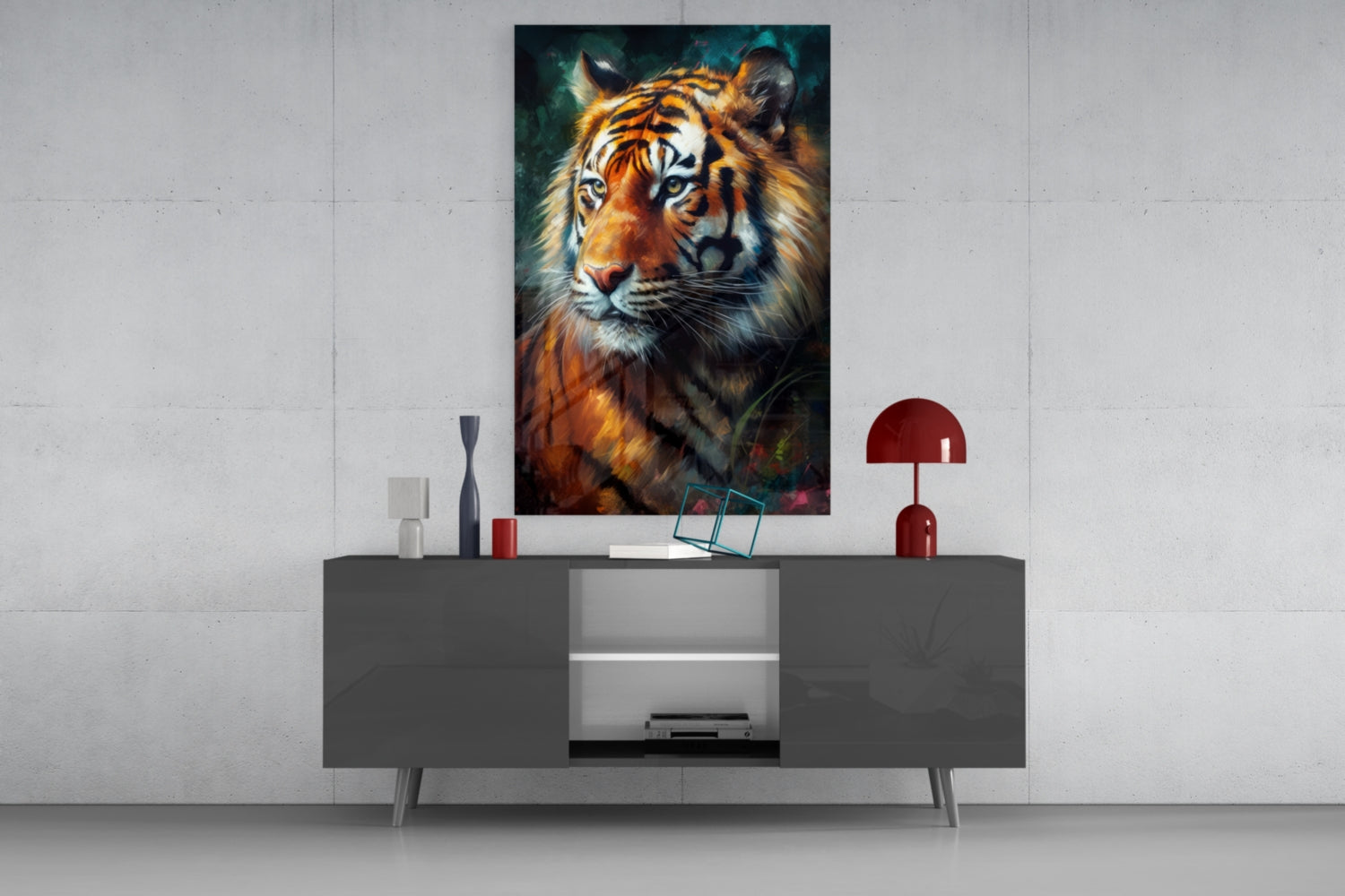 Tiger Glass Wall Art || Designer Collection