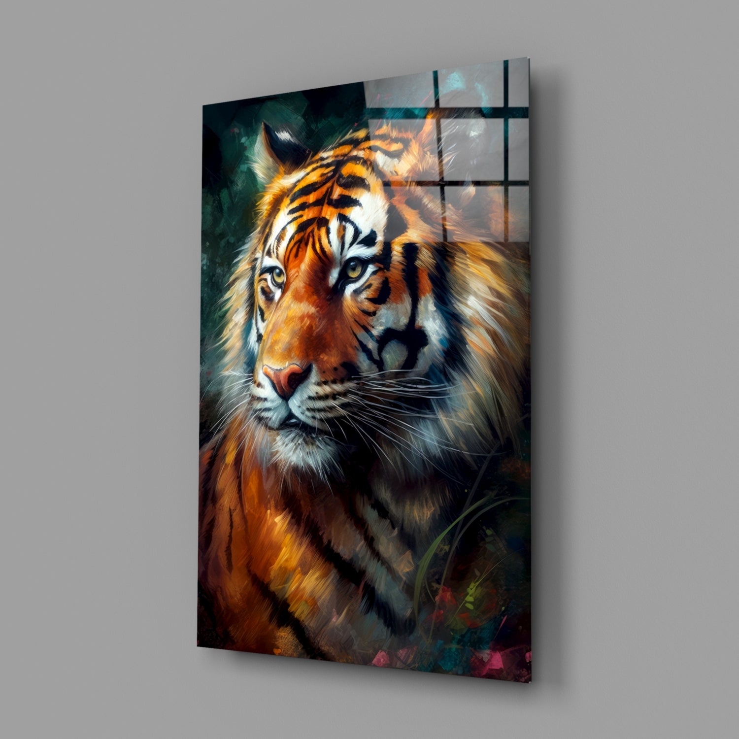 Tiger Glass Wall Art || Designer Collection
