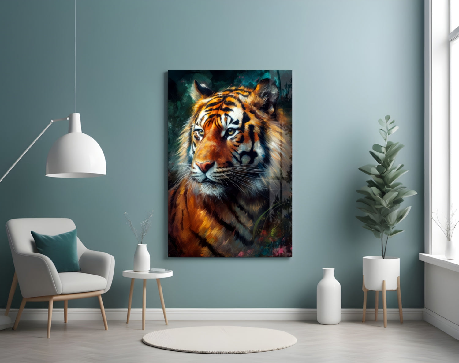 Tiger Glass Wall Art || Designer Collection
