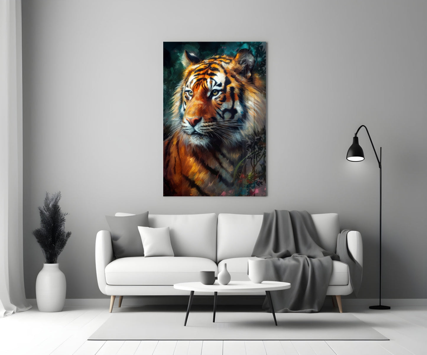Tiger Glass Wall Art || Designer Collection