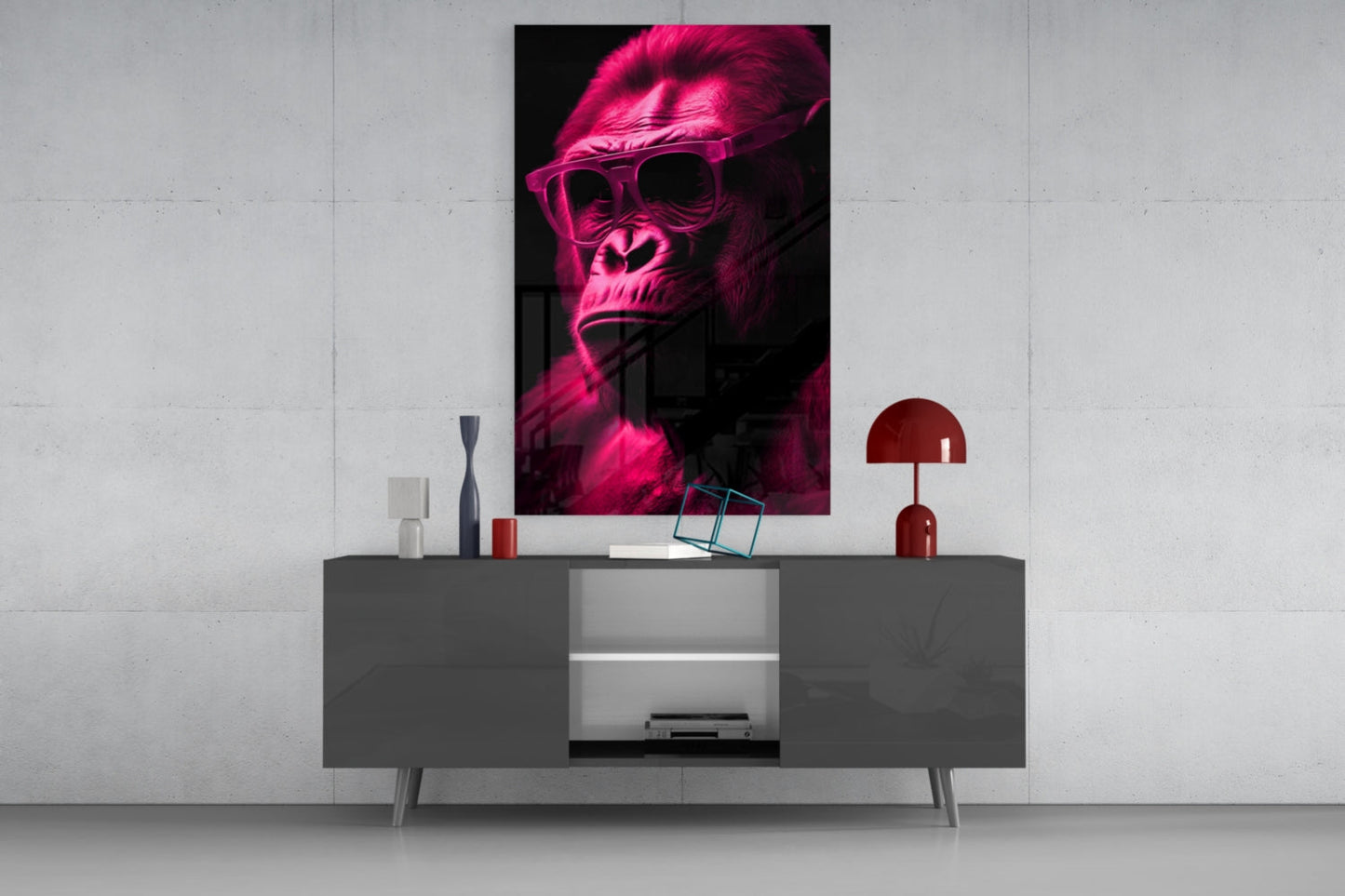 Ape the Thinker Glass Wall Art || Designer Collection