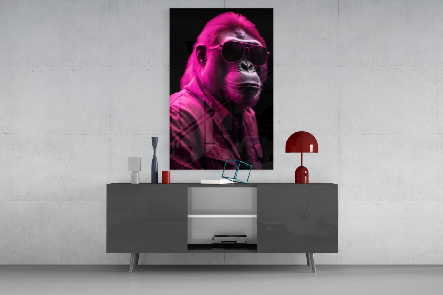 Ape the Cool Glass Wall Art || Designer Collection