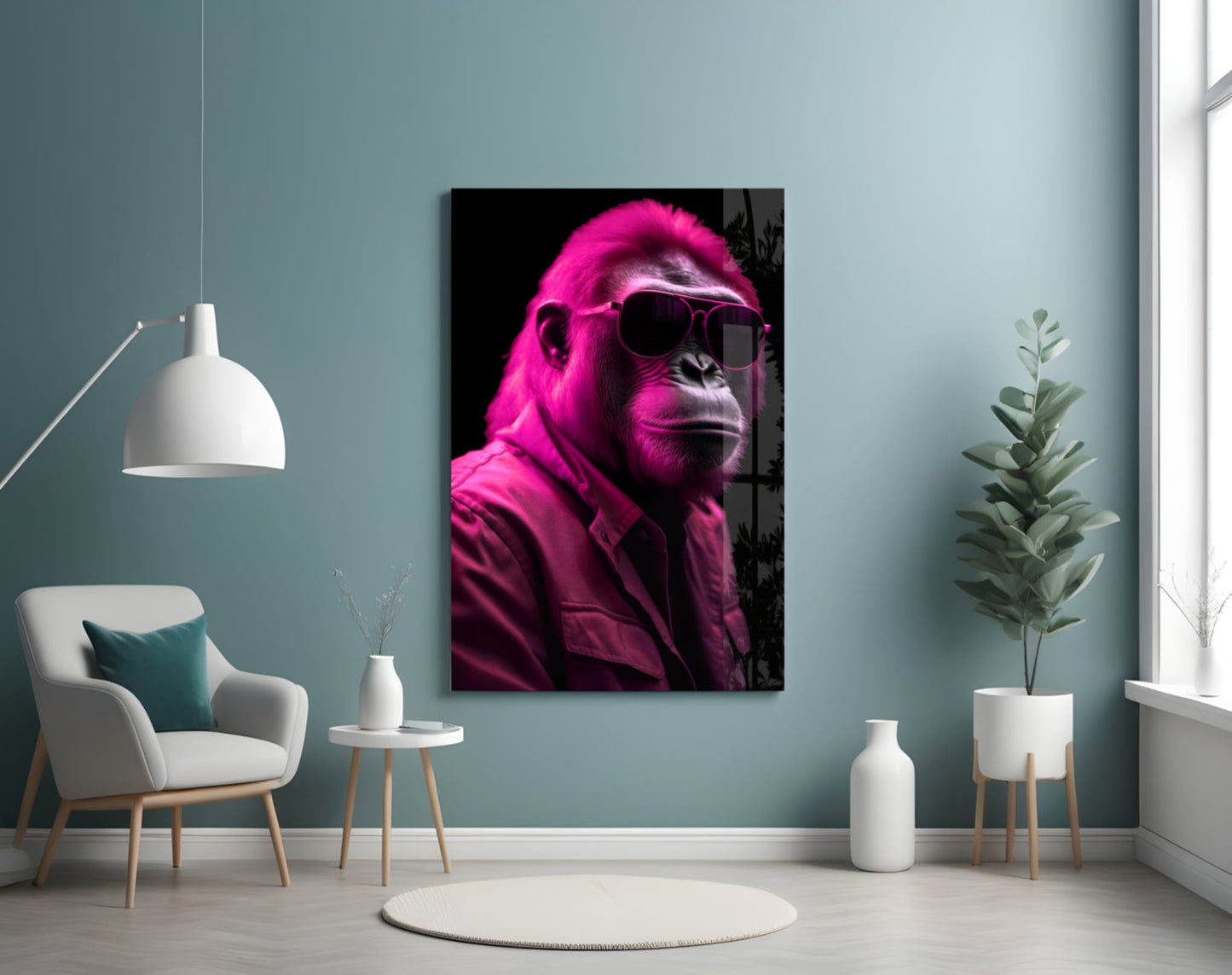Ape the Cool Glass Wall Art || Designer Collection