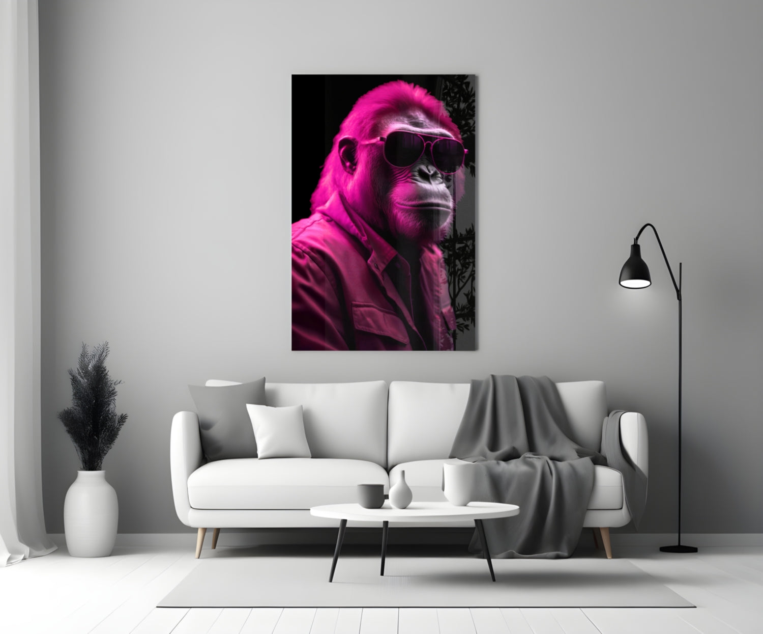 Ape the Cool Glass Wall Art || Designer Collection