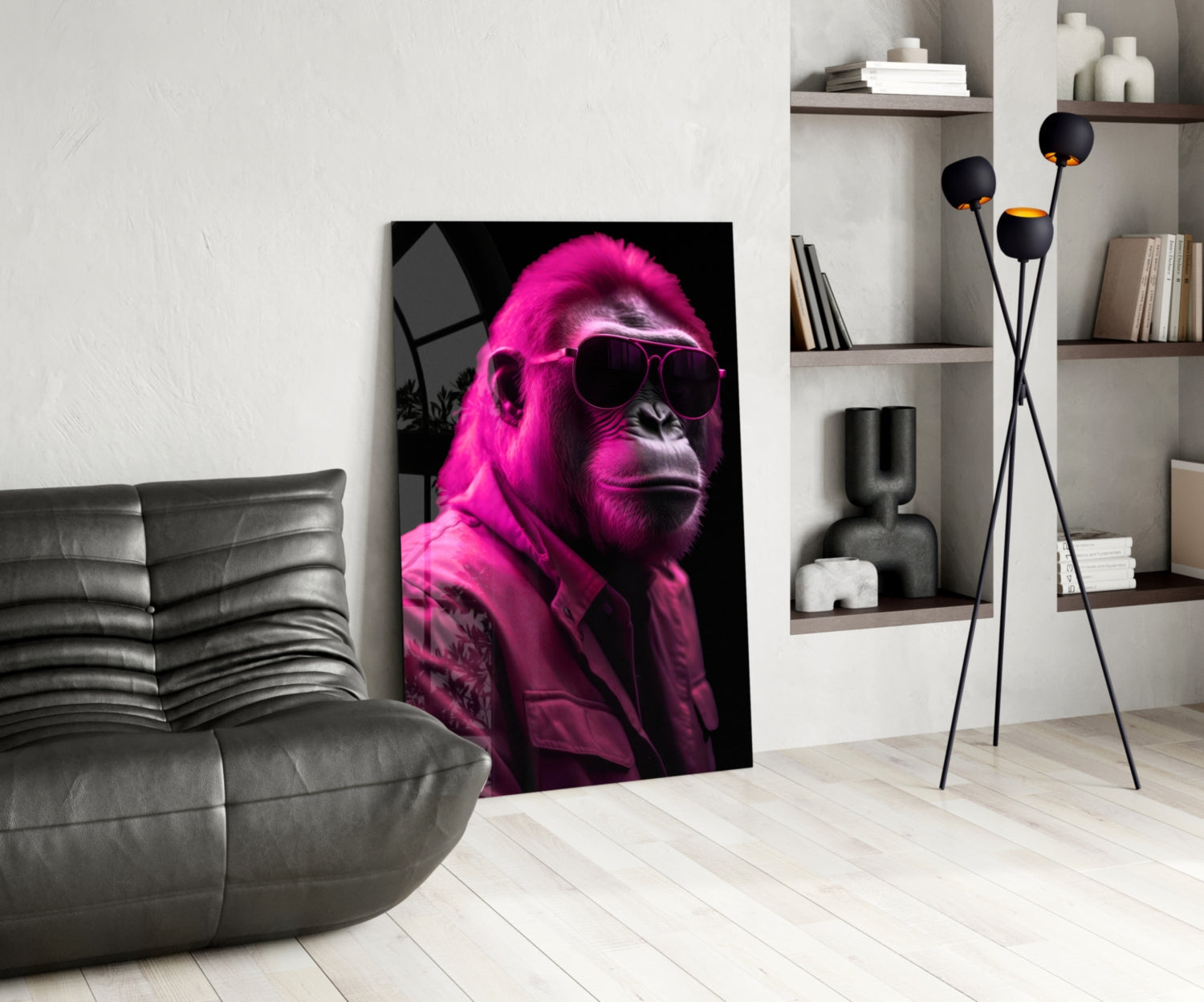 Ape the Cool Glass Wall Art || Designer Collection