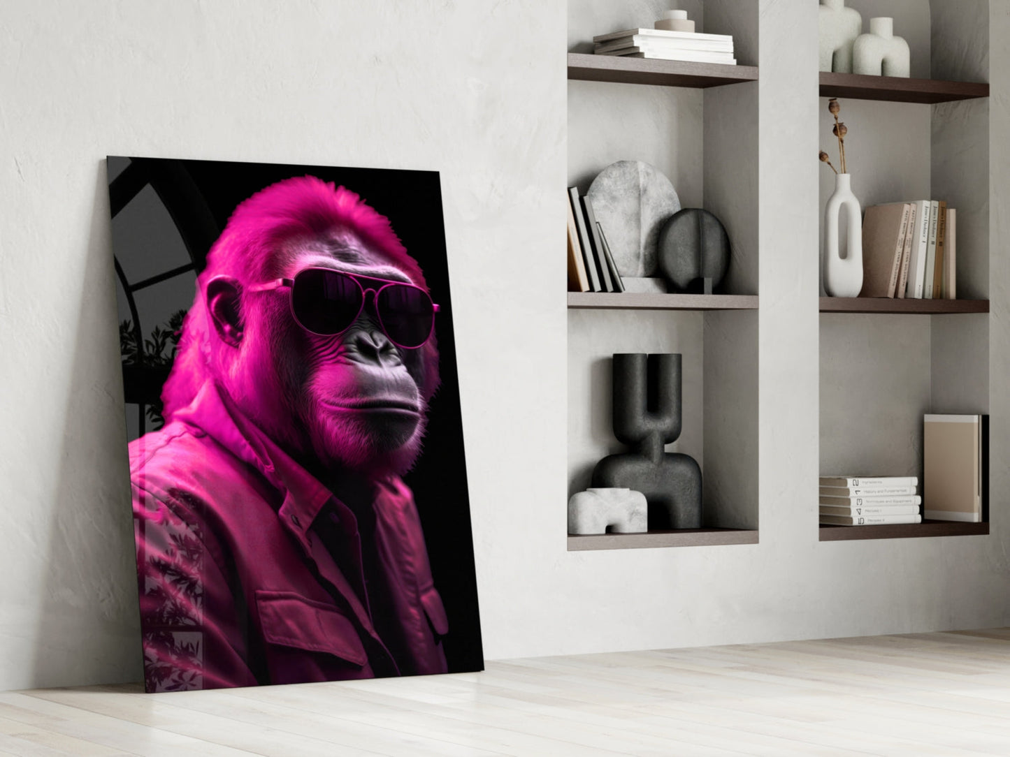 Ape the Cool Glass Wall Art || Designer Collection