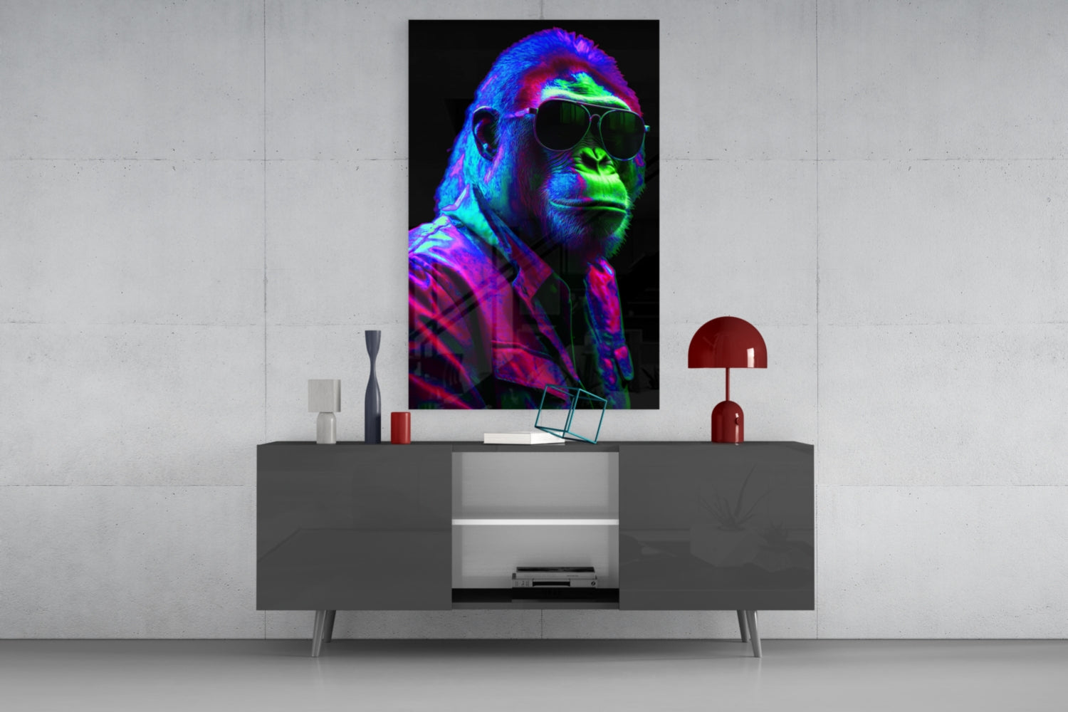 Ape the Cool Glass Wall Art || Designer Collection
