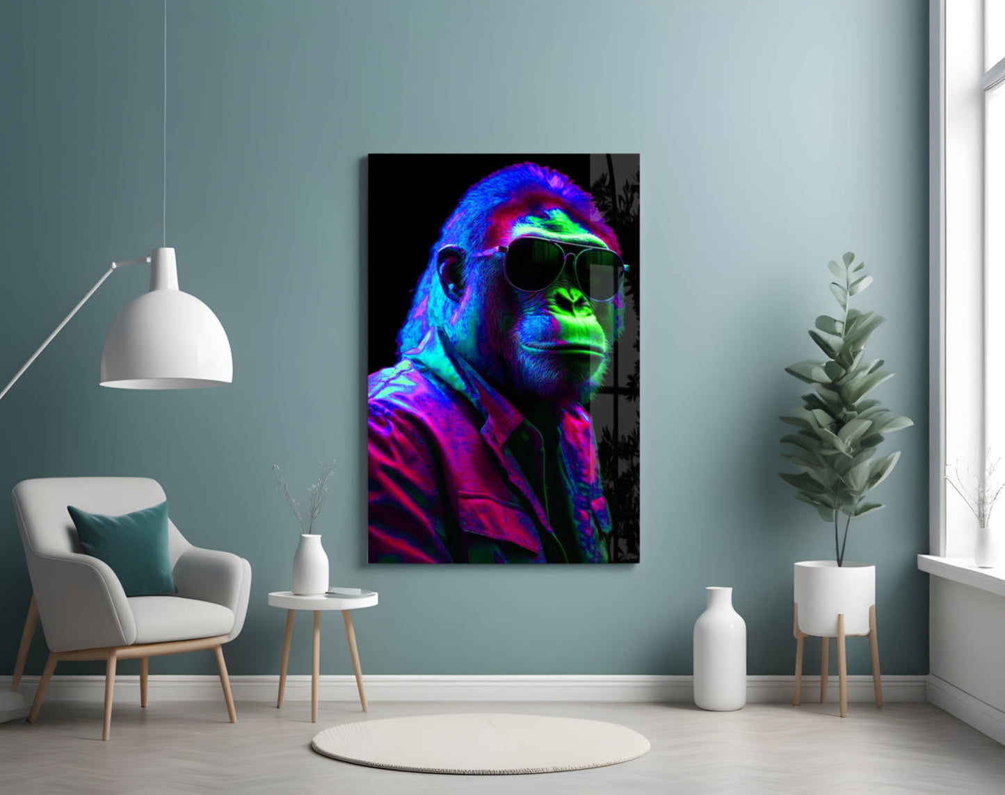 Ape the Cool Glass Wall Art || Designer Collection