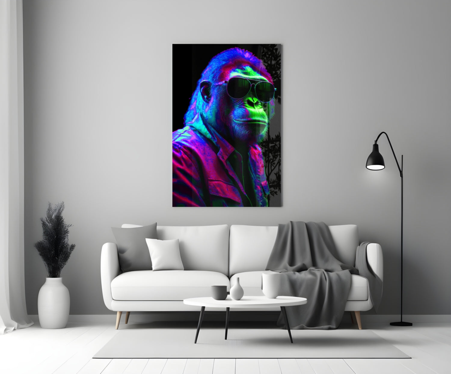 Ape the Cool Glass Wall Art || Designer Collection