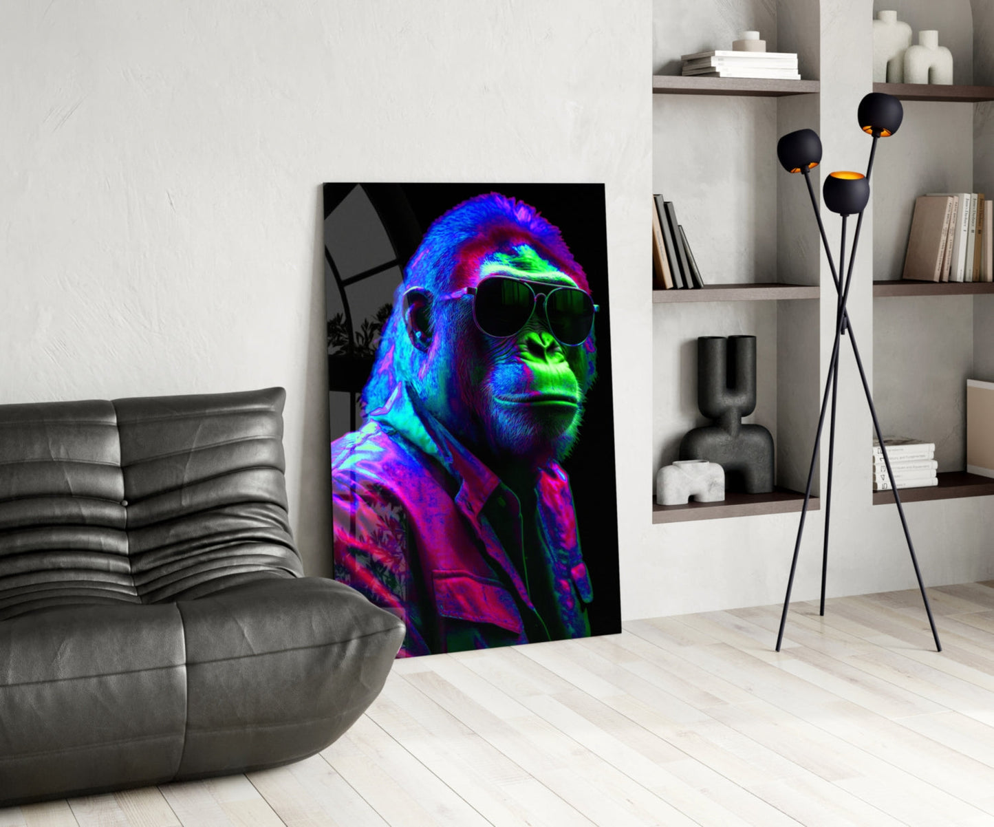 Ape the Cool Glass Wall Art || Designer Collection
