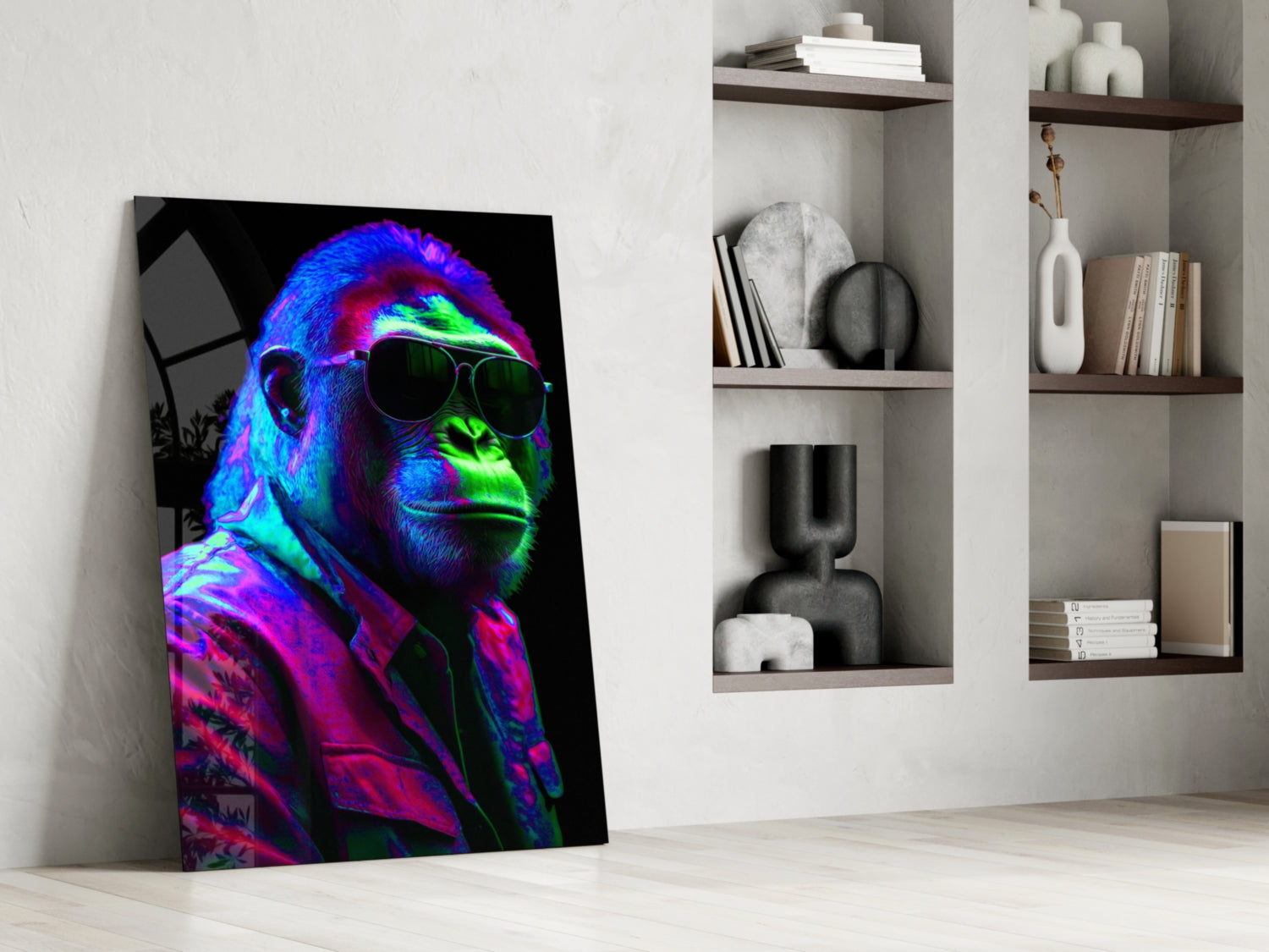Ape the Cool Glass Wall Art || Designer Collection