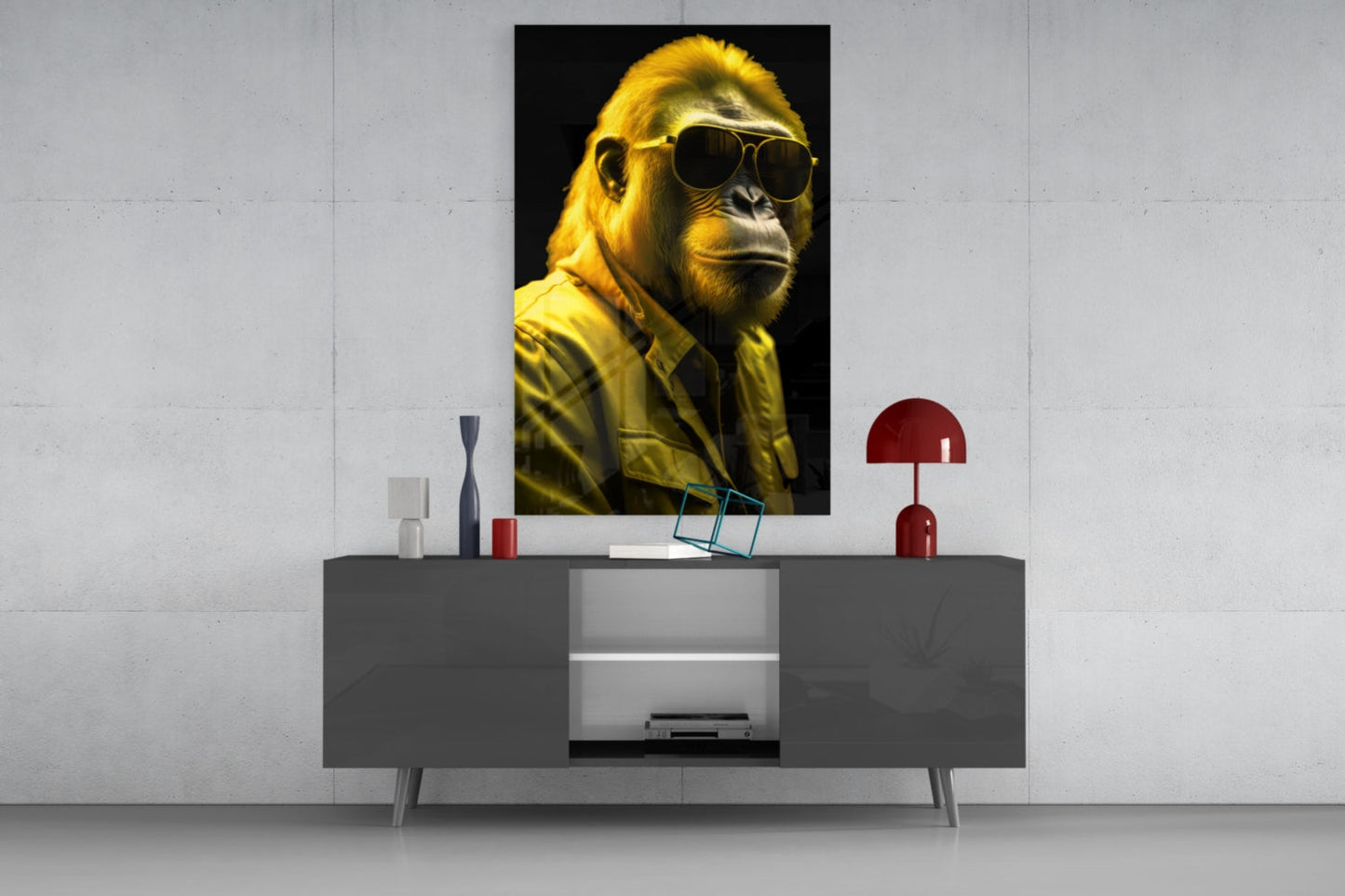 Ape the Cool Glass Wall Art || Designer Collection