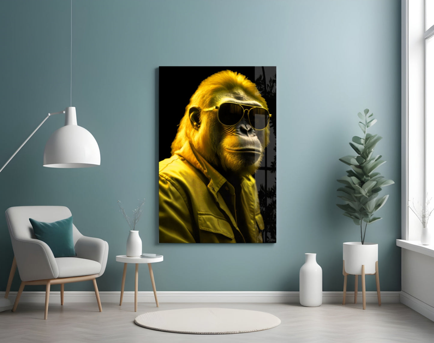 Ape the Cool Glass Wall Art || Designer Collection