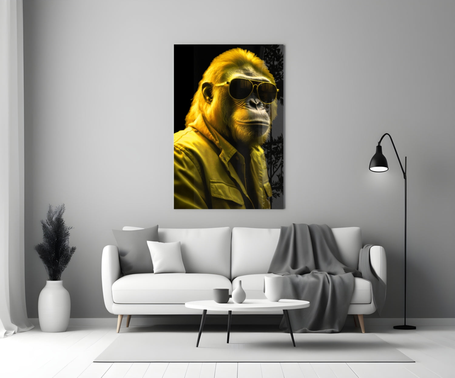 Ape the Cool Glass Wall Art || Designer Collection