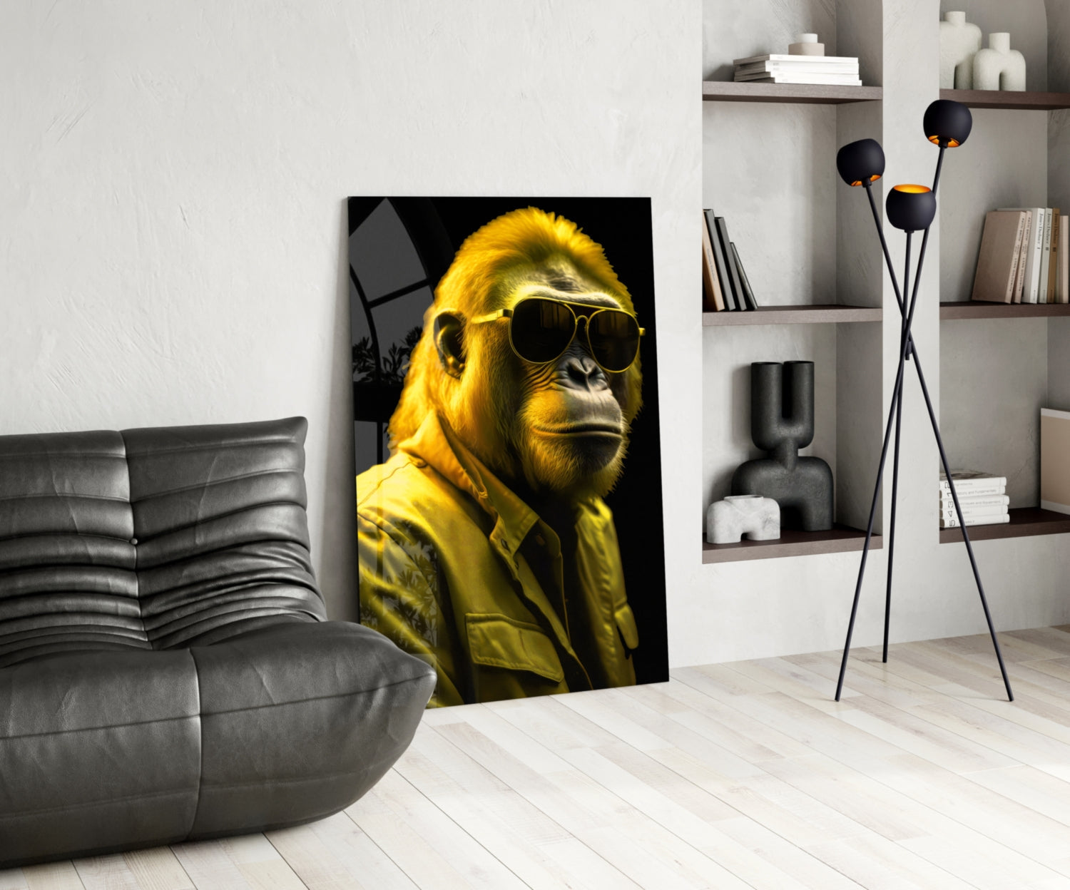 Ape the Cool Glass Wall Art || Designer Collection