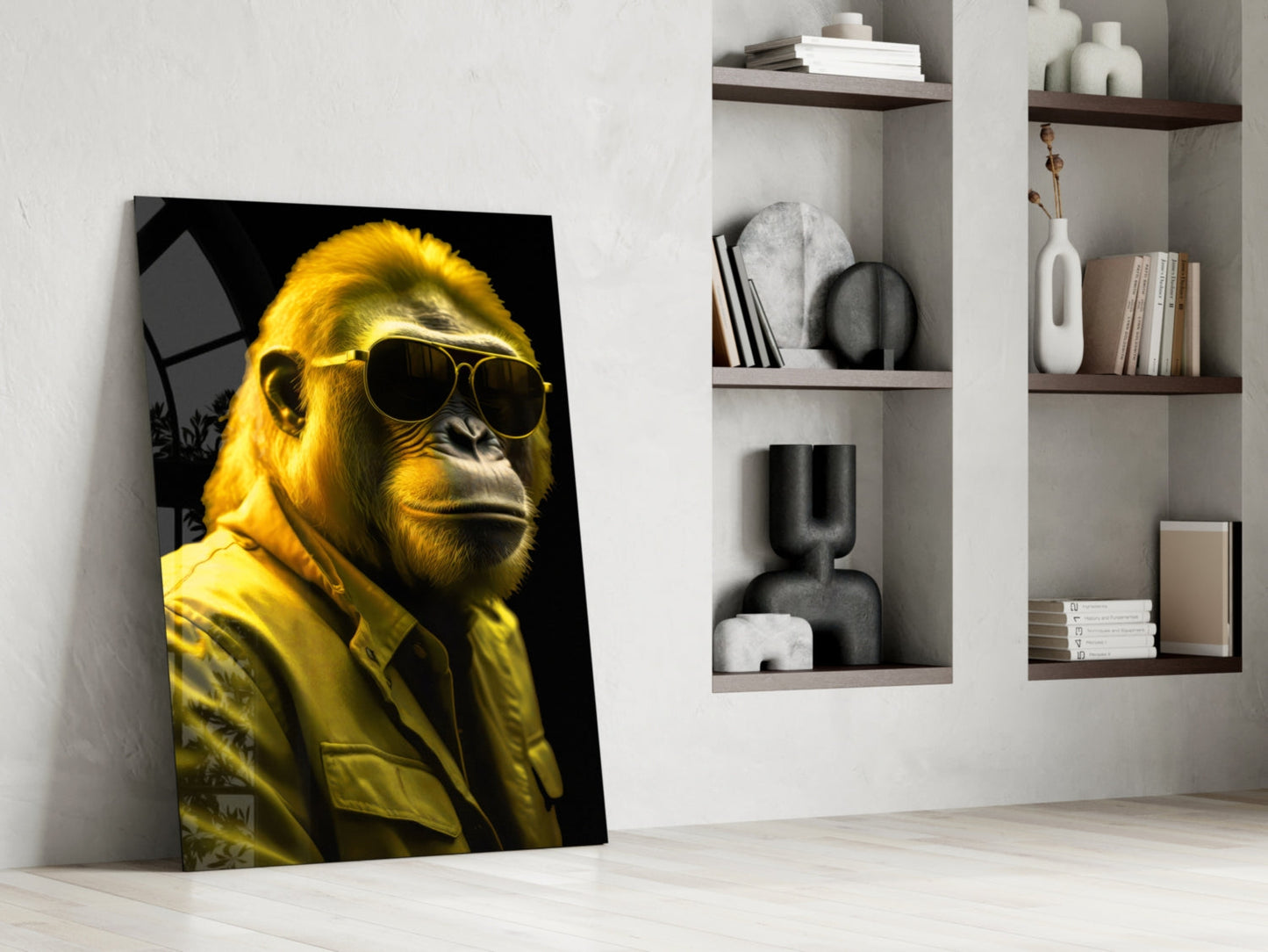 Ape the Cool Glass Wall Art || Designer Collection