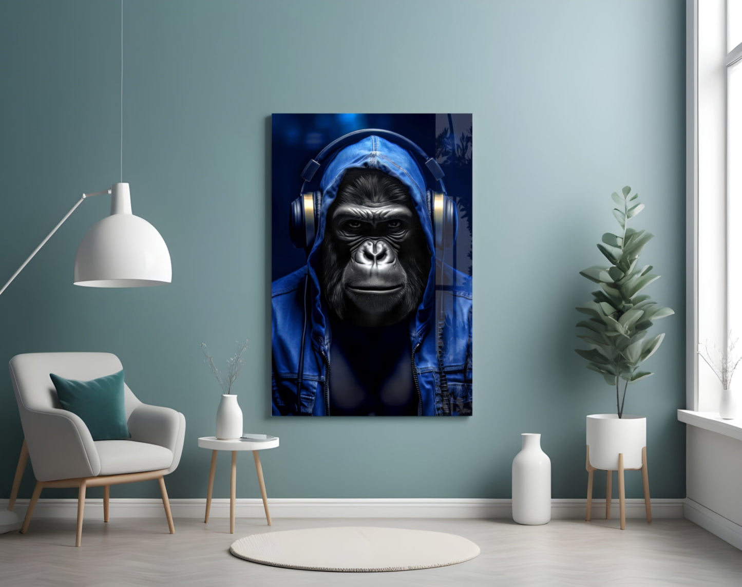 Rebellios Ape  Glass Wall Art || Designer Collection