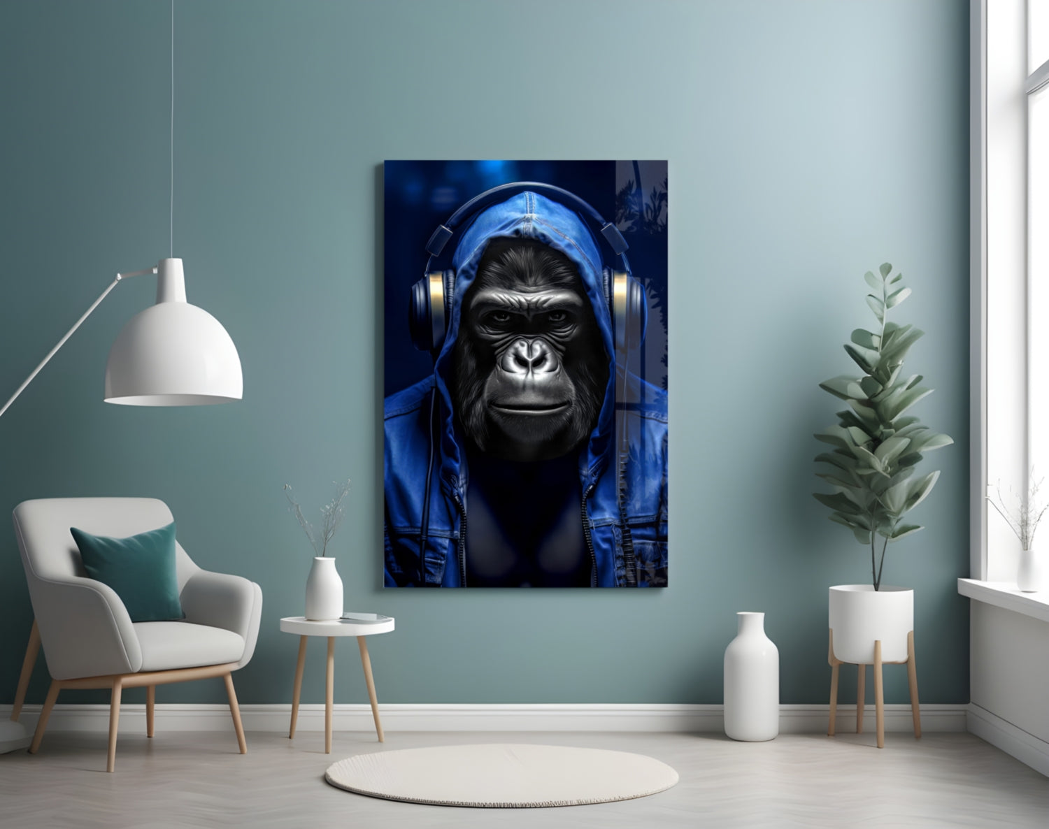 Rebellios Ape  Glass Wall Art || Designer Collection