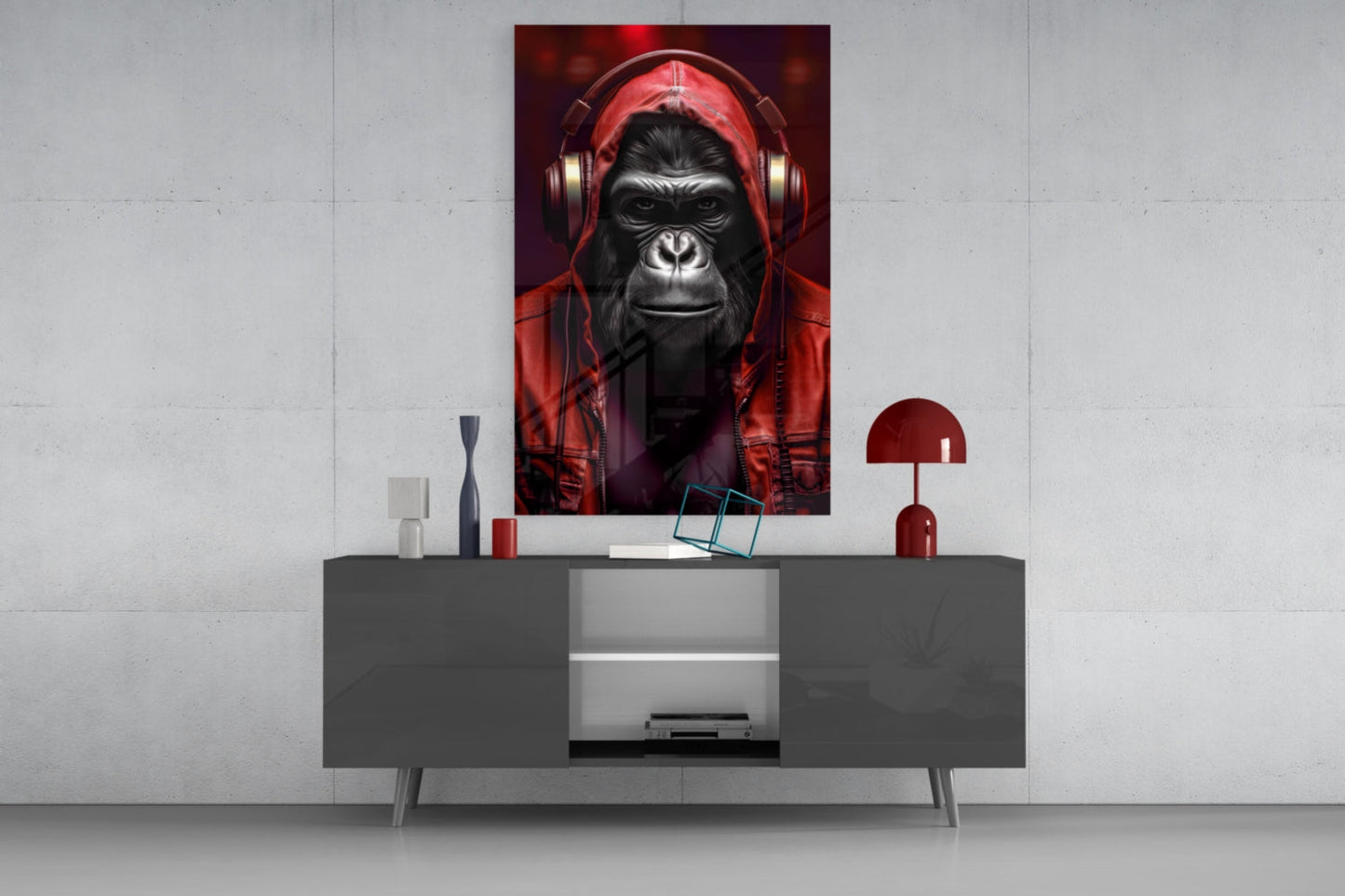 Rebellios Ape  Glass Wall Art || Designer Collection