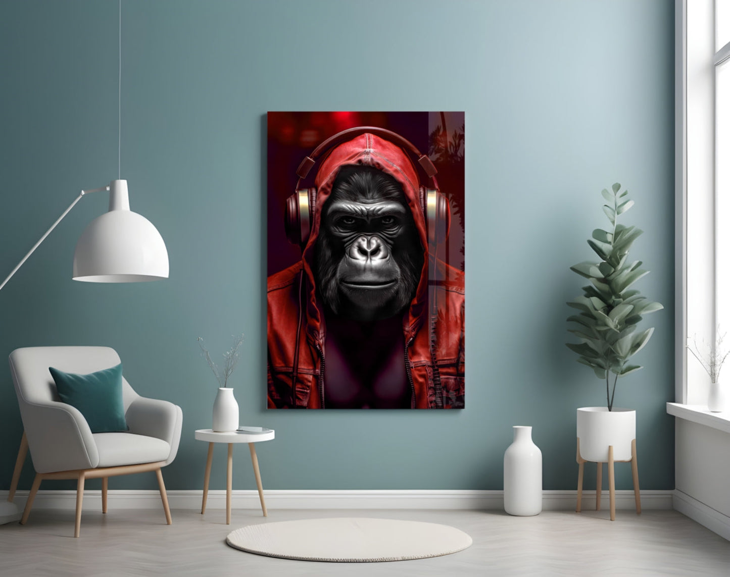 Rebellios Ape  Glass Wall Art || Designer Collection