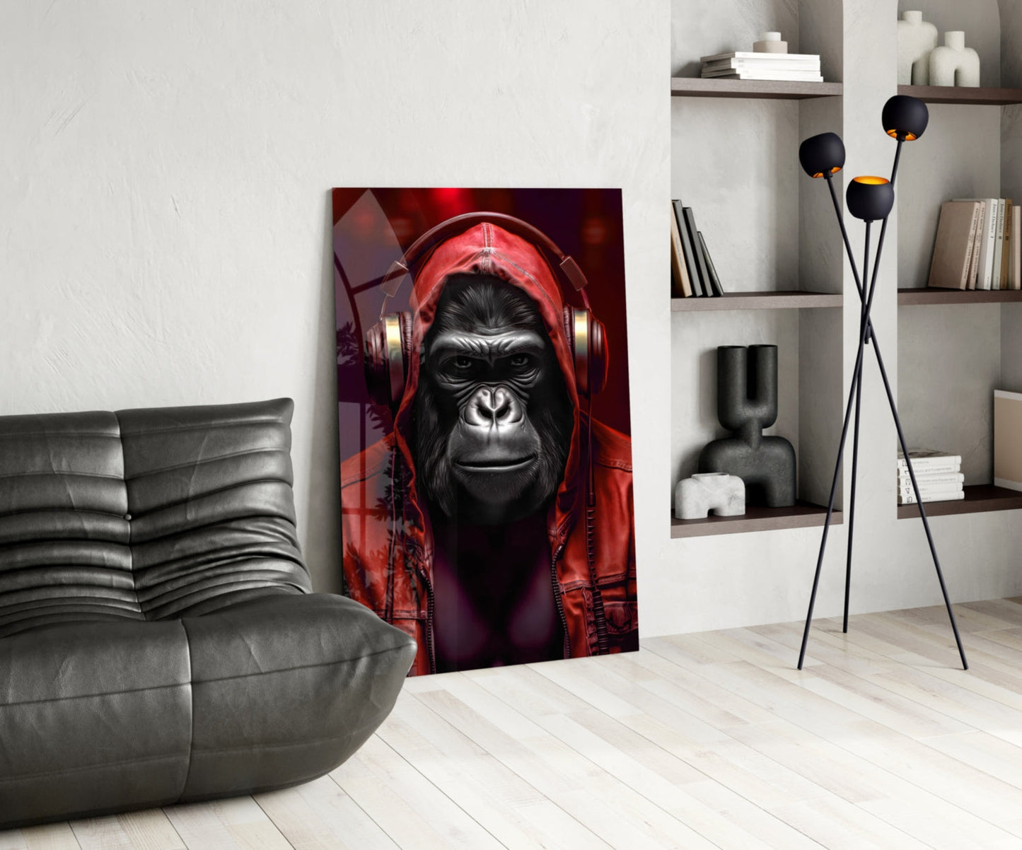 Rebellios Ape  Glass Wall Art || Designer Collection