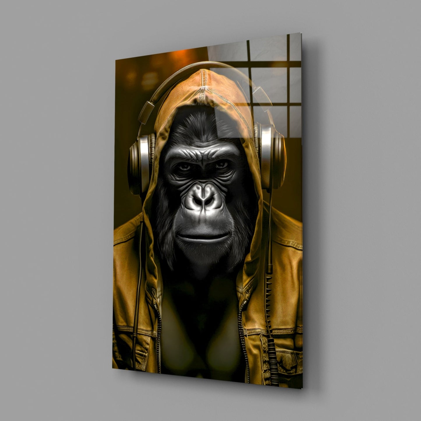 Rebellios Ape  Glass Wall Art || Designer Collection