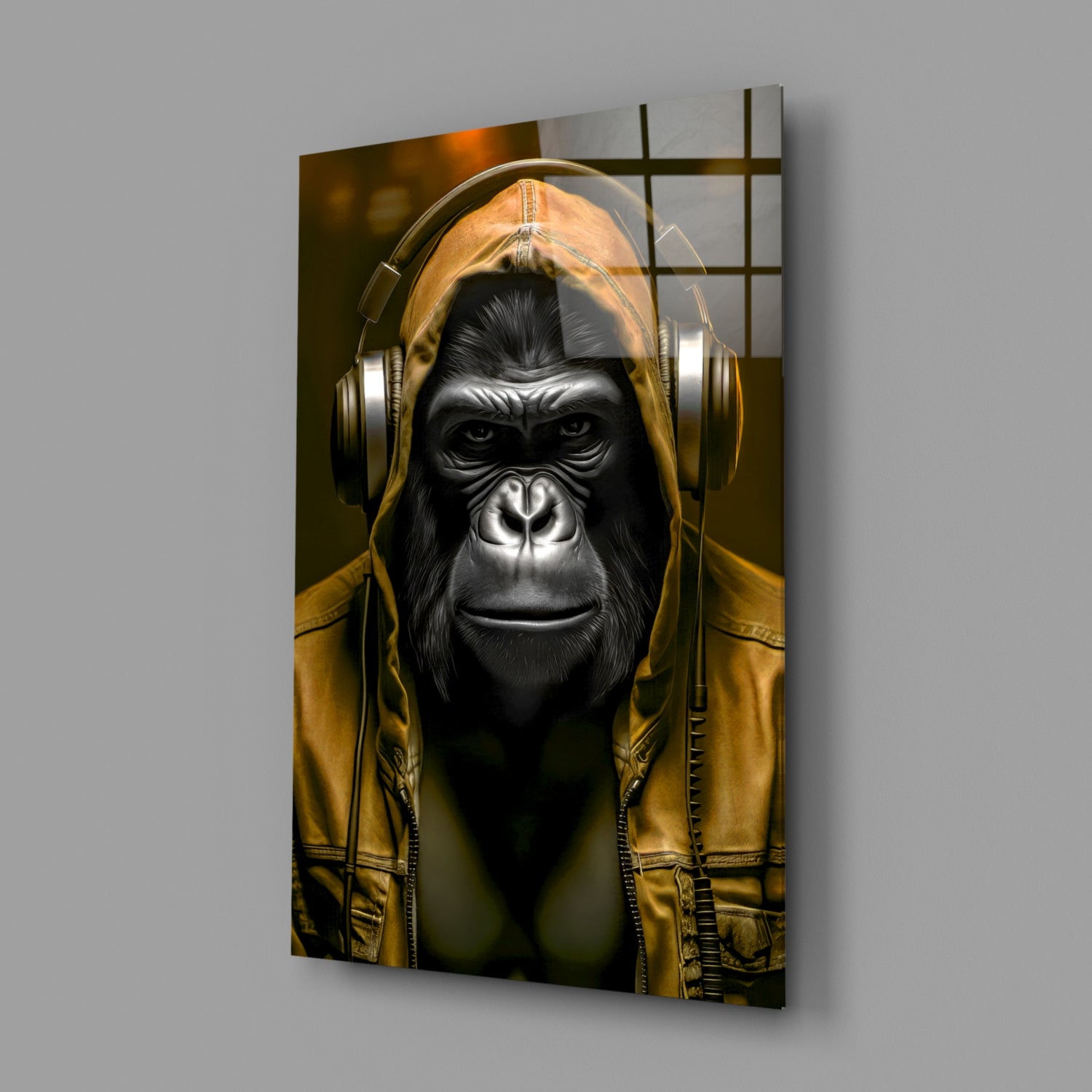 Rebellios Ape  Glass Wall Art || Designer Collection