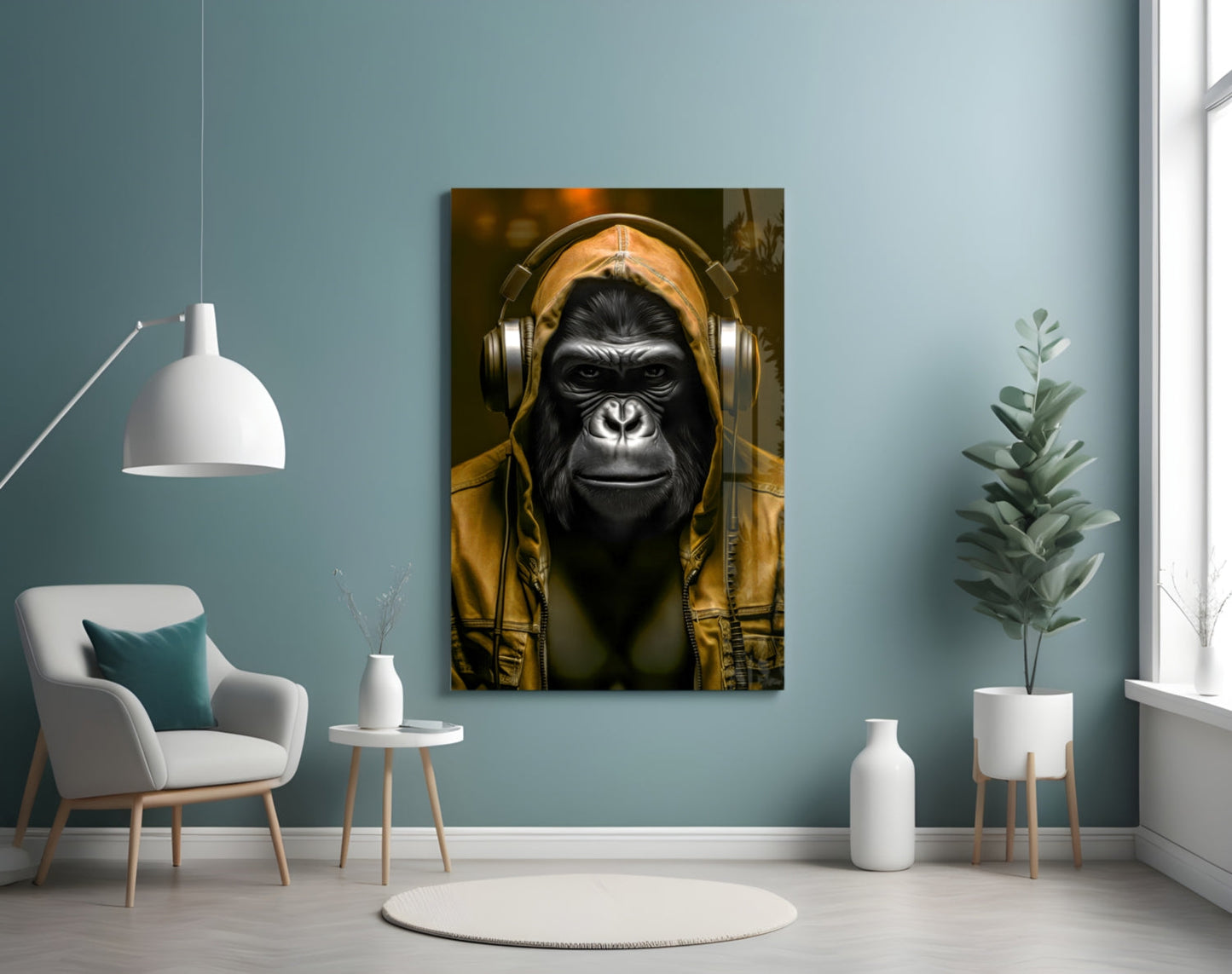 Rebellios Ape  Glass Wall Art || Designer Collection