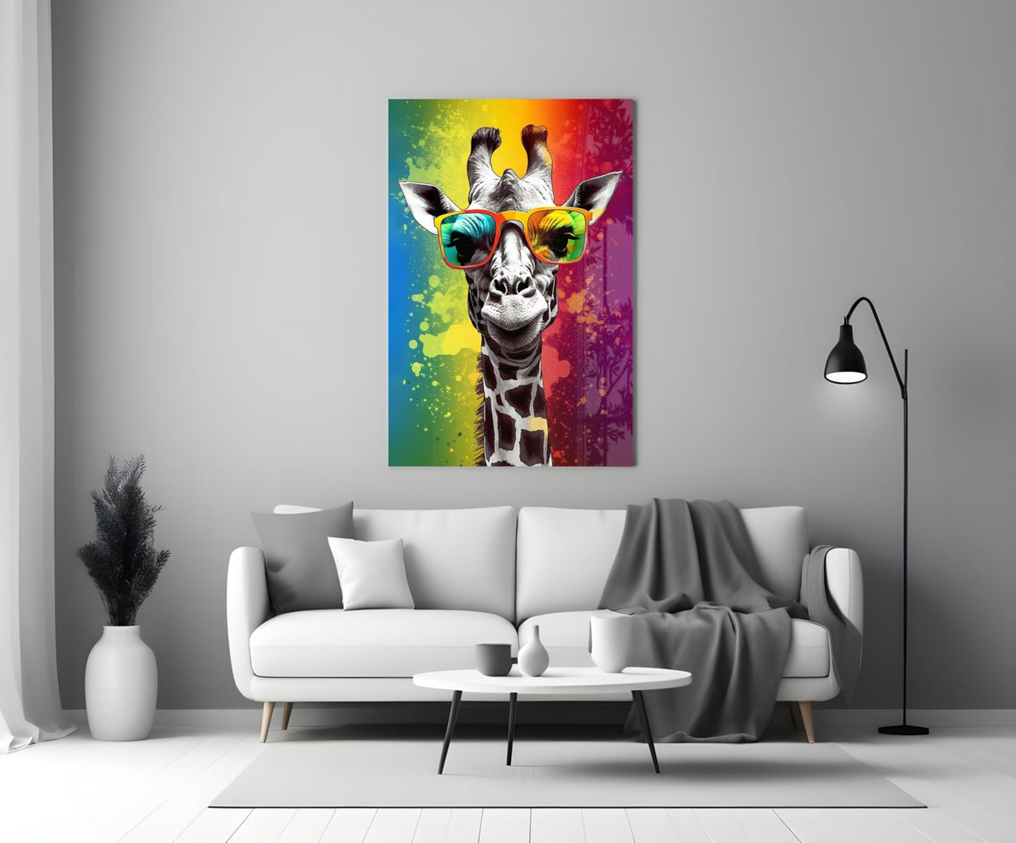 Cool Giraffe Glass Wall Art || Designer Collection