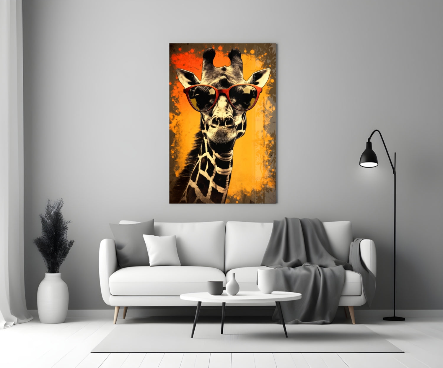 Cool Giraffe Glass Wall Art || Designer Collection