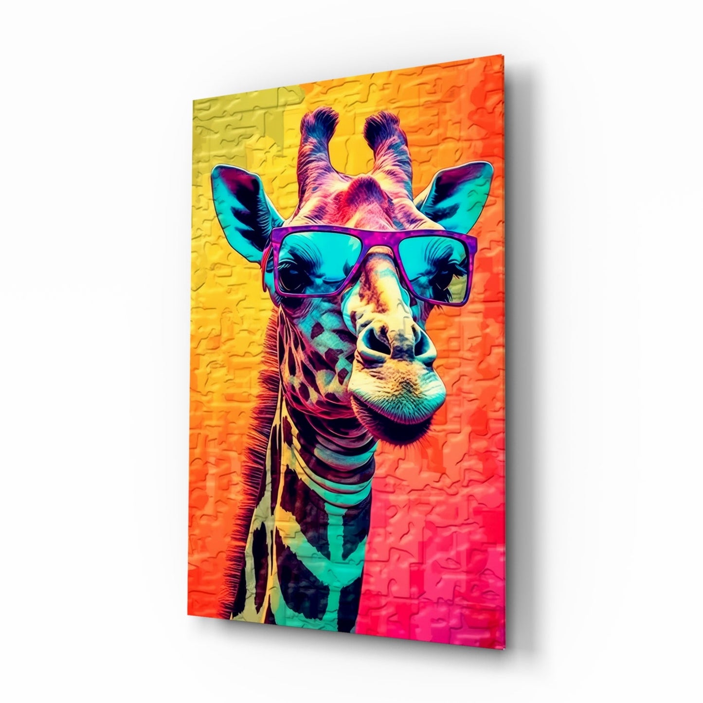 Cool Giraffe Glass Wall Art || Designer Collection