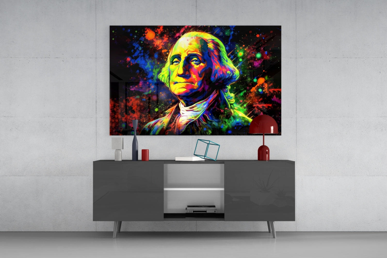 Benjamin Franklin Glass Wall Art || Designer Collection