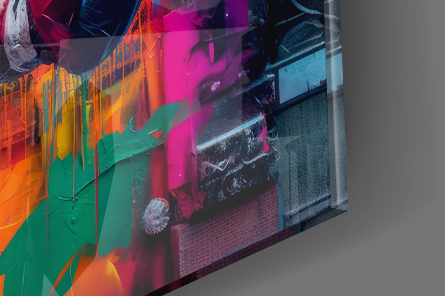 Boxing Glass Wall Art | Designer Collection - Vivid Pop-Graffiti Style Portrait under Tempered Glass