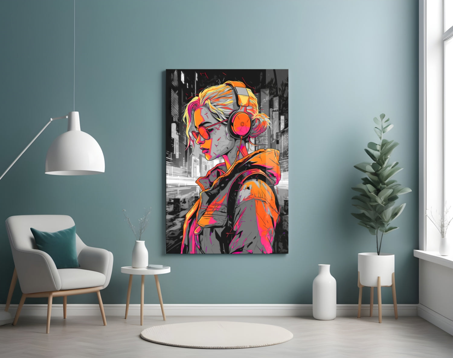 Music Girl Glass Wall Art || Designer Collection – Sign Junky