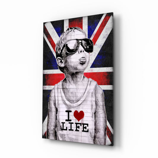 I Love Life Glass Wall Art || Designer Collection