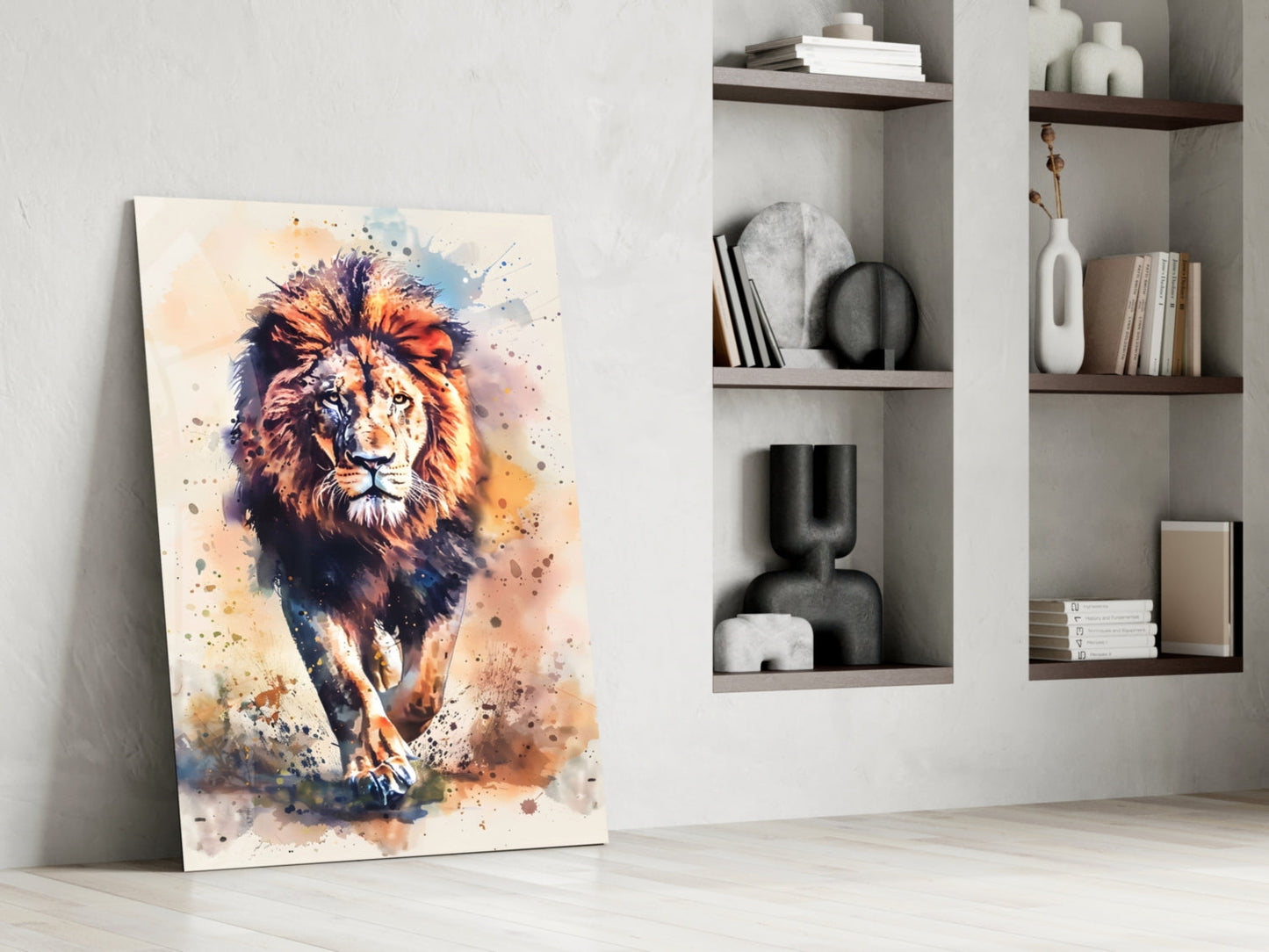 Lion Glass Wall Art || Designer Collection
