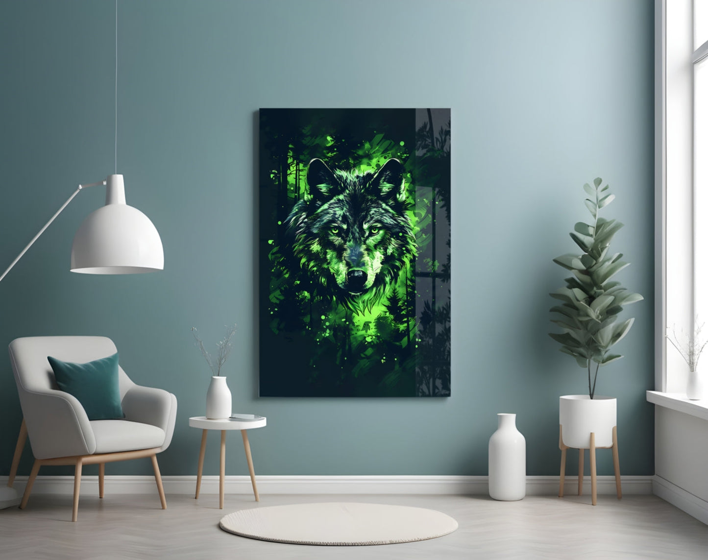 Wolf Glass Wall Art || Designer Collection