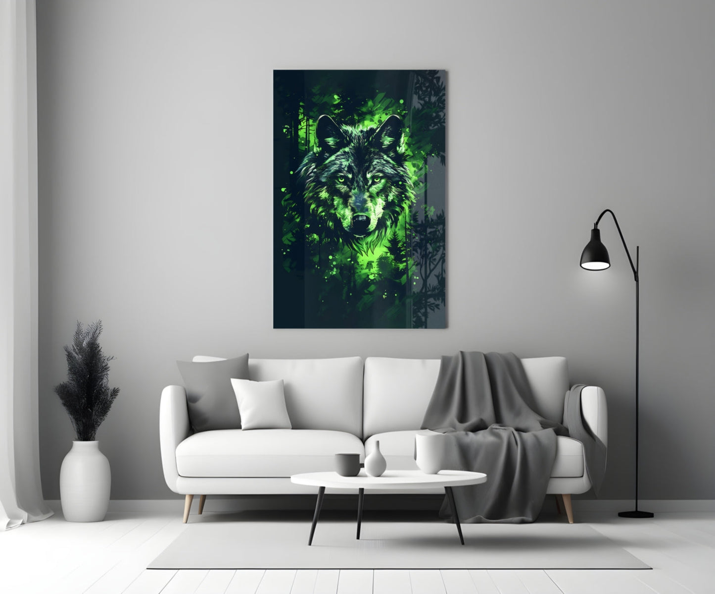 Wolf Glass Wall Art || Designer Collection
