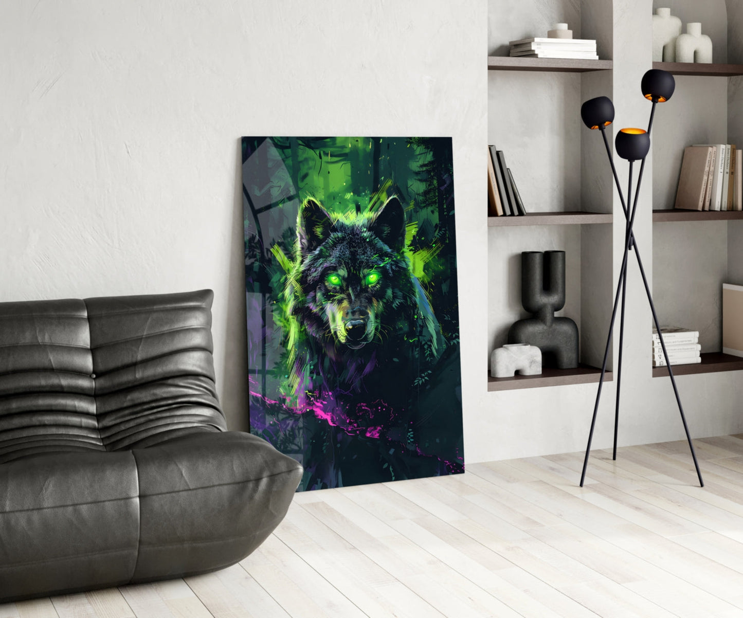 Wolf Glass Wall Art || Designer Collection