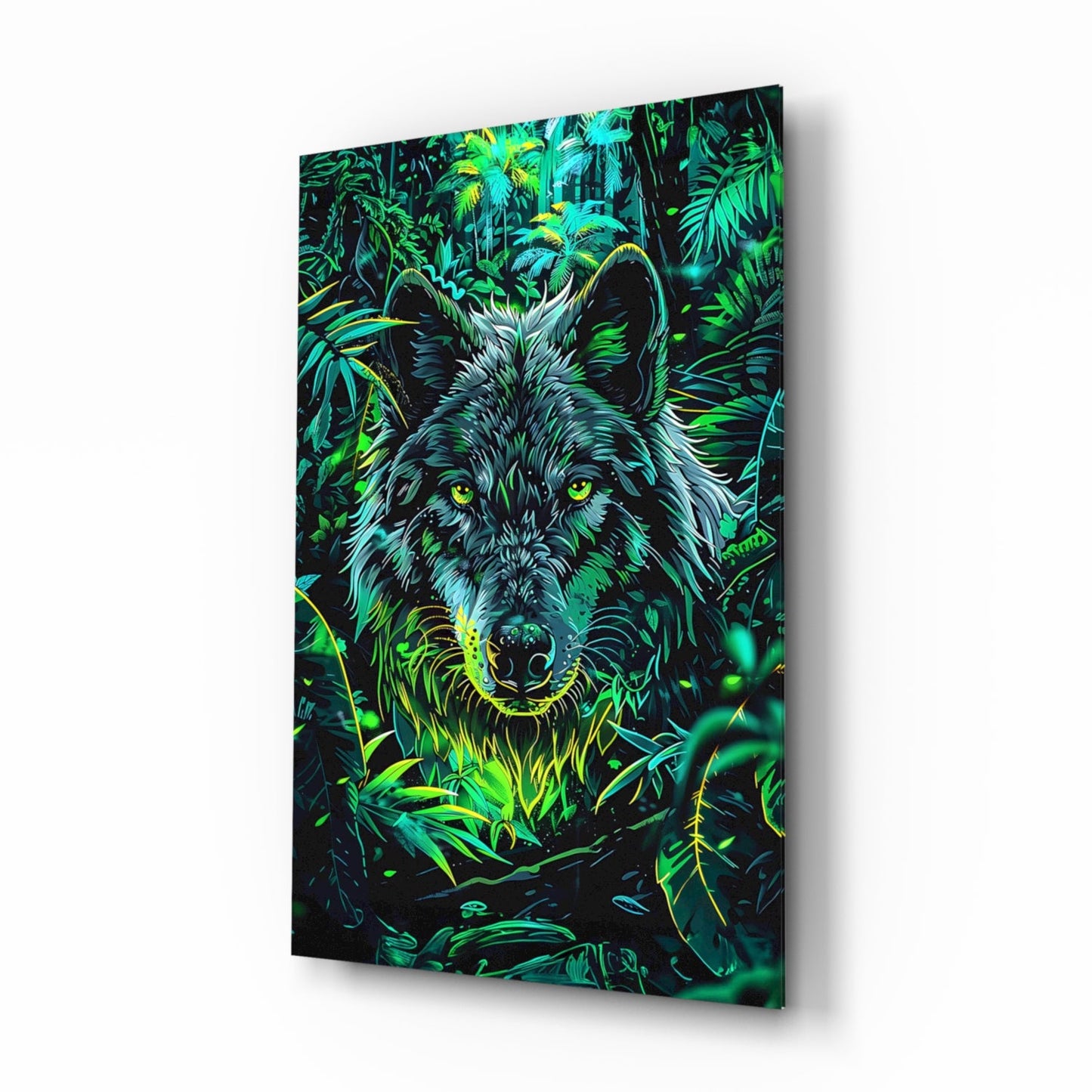 Wolf Glass Wall Art || Designer Collection