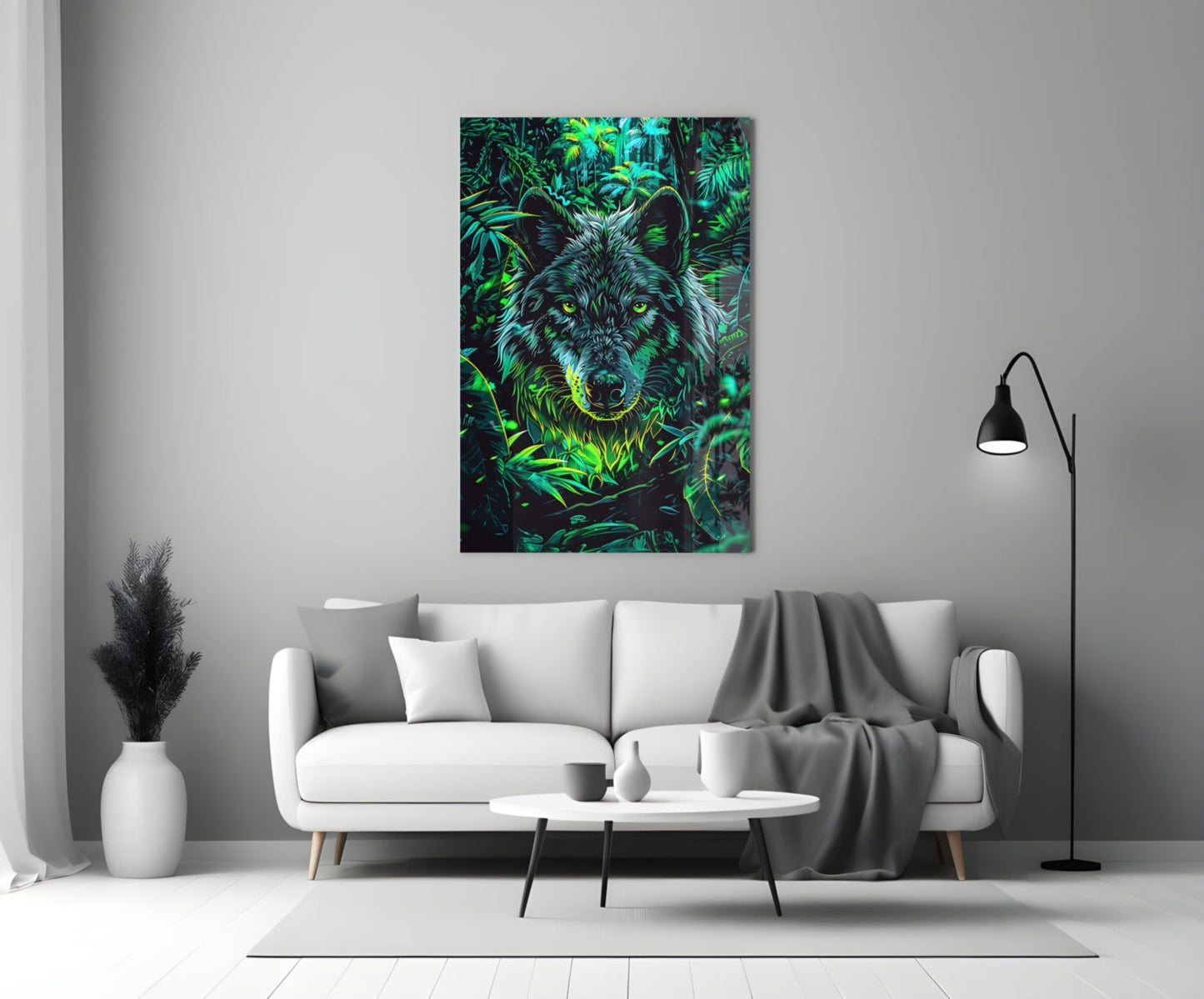 Wolf Glass Wall Art || Designer Collection