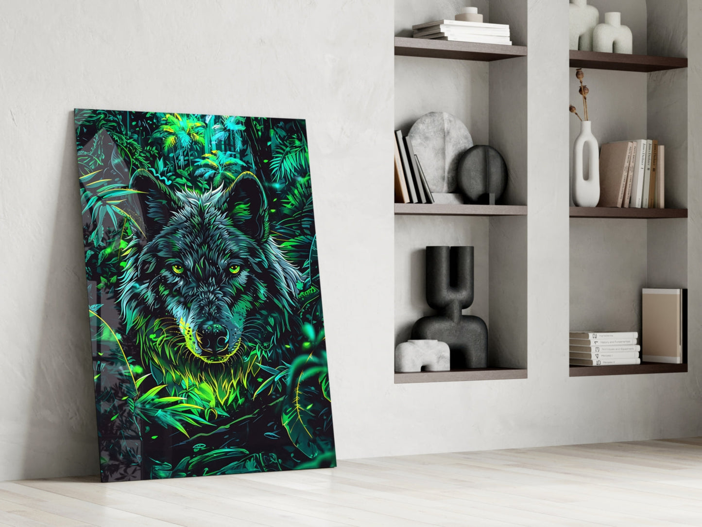 Wolf Glass Wall Art || Designer Collection