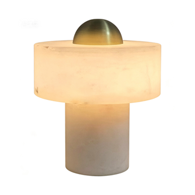 Dual Pillar Natural Alabaster Table Lamp