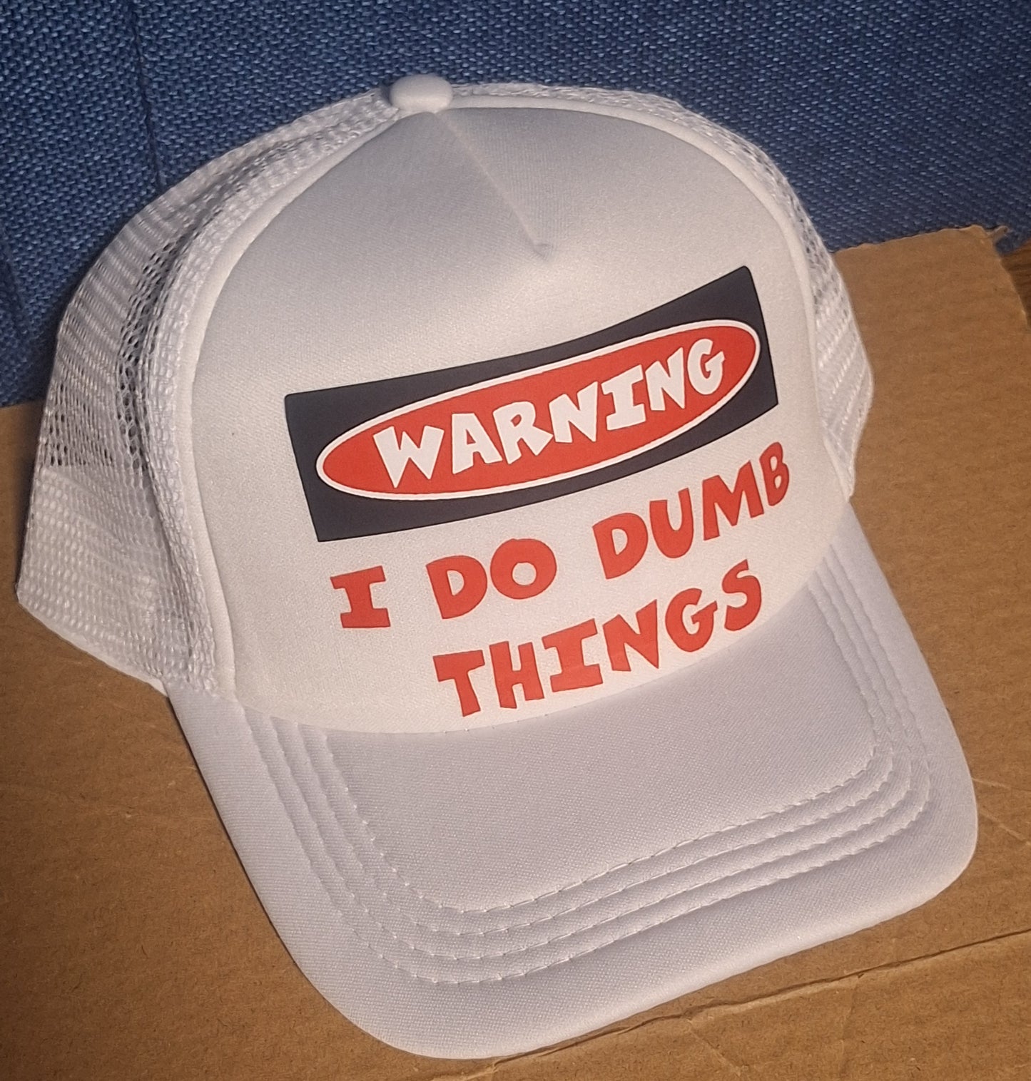 Adjustable Trucker Baseball Hat Cap WARNING I DO DUMB THINGS
