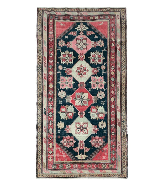 5' X 9' Antique Karabagh Caucasian Rug Handmade Wool Carpet Organic Dyes Nice