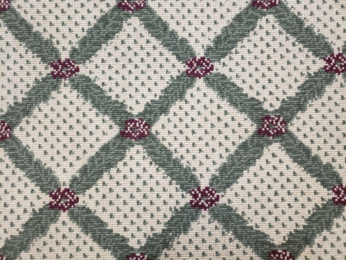 4x5 Panel Design Rug, 4' x 5' Power-Loomed Vintage Rug, Beige & Pine Green Carpet