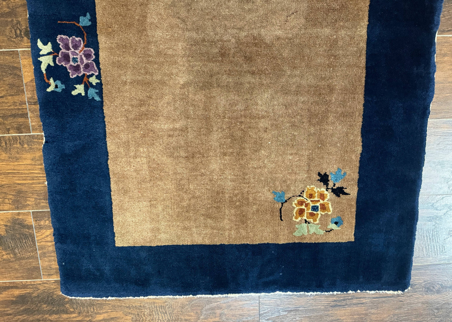 Chinese Rug 3x5, Antique Peking Art Deco Carpet, Simple Design