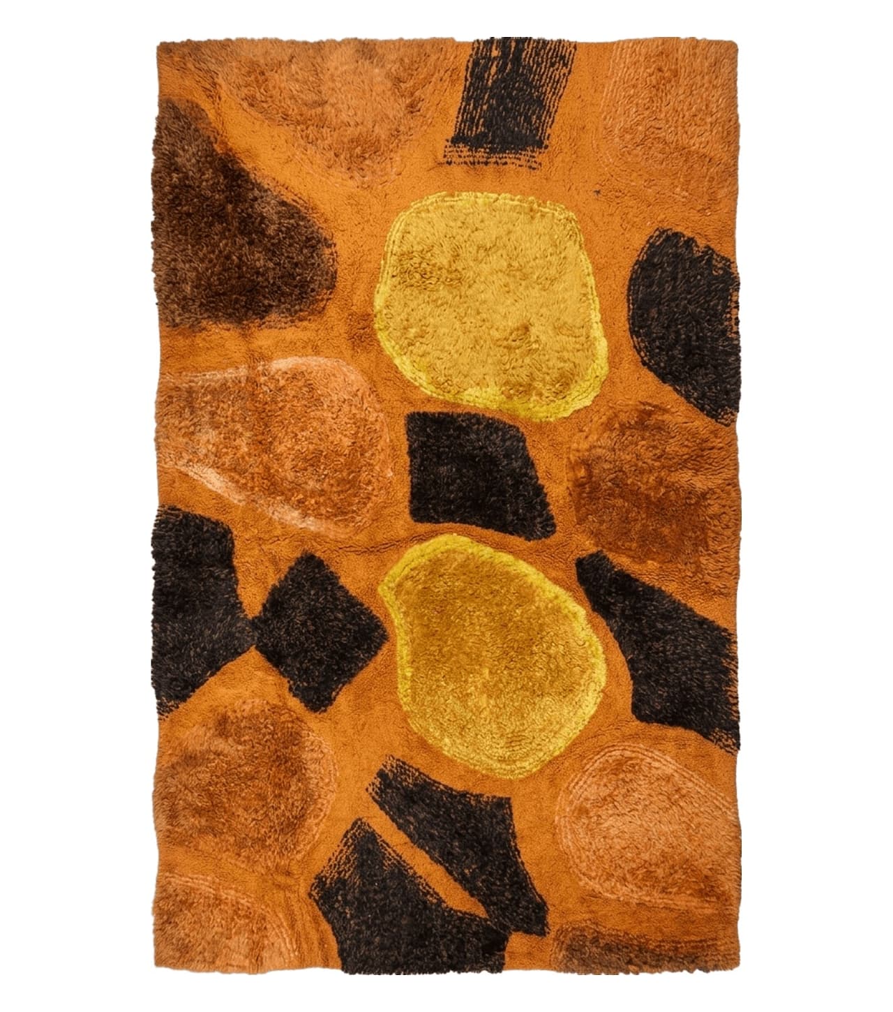 4' X 6' Modern Handmade Hooked Rug Wool Abstract Nice