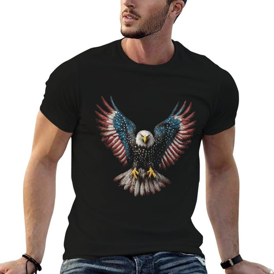 American Bald Eagle 4th of July USA Patriotic Men Women  Cotton T-Shirt