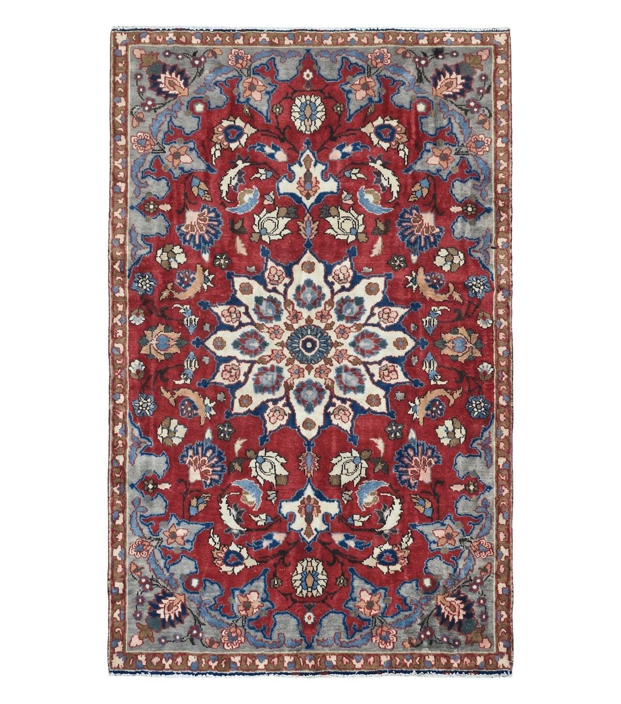 4' X 6' Antique Handmade India Floral Oriental Wool Rug Vegetable Dyes #120